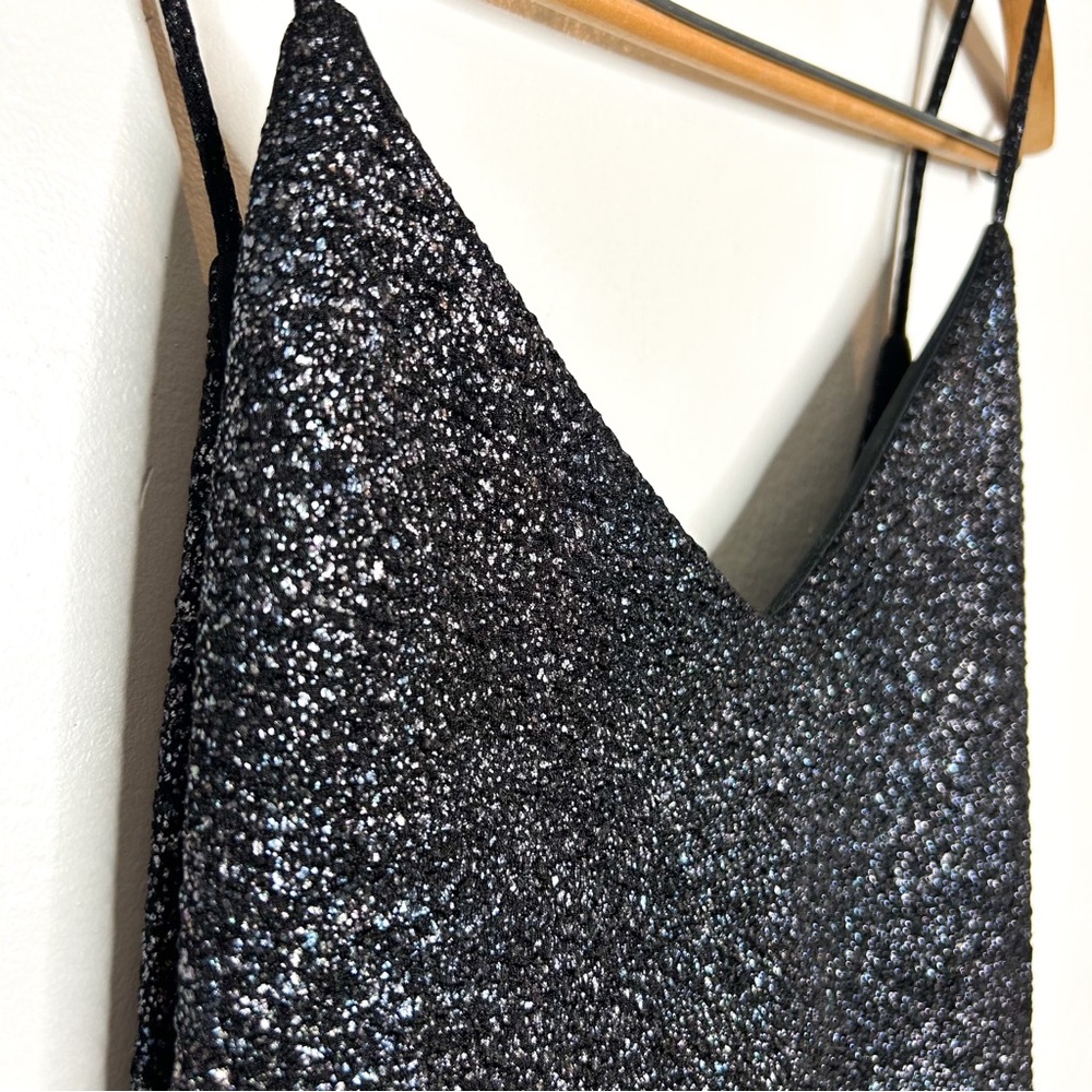 Mezzanine USA Sparkle Glitter Festive Party Bodycon Mini Dress Medium M - Picture 4 of 8